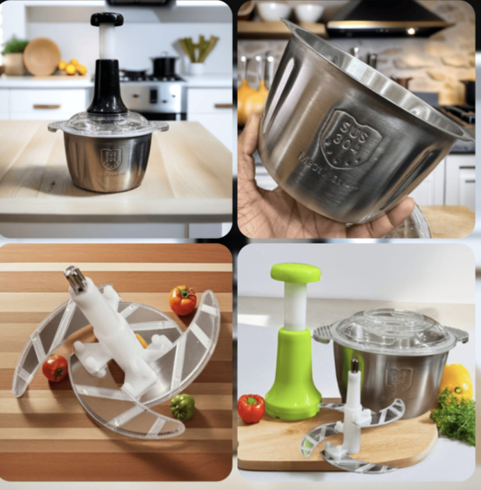 Stainless Steel Push Chopper Vegetable Cutter - Minichowk
