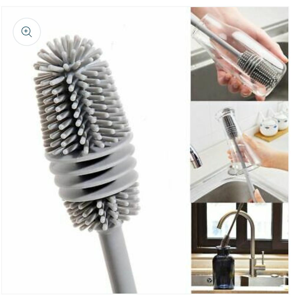 Long Silicon Kitchen Cleaner Bottle Brush