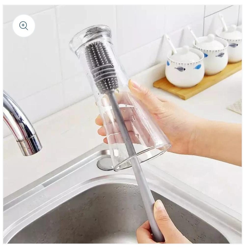 Long Silicon Kitchen Cleaner Bottle Brush