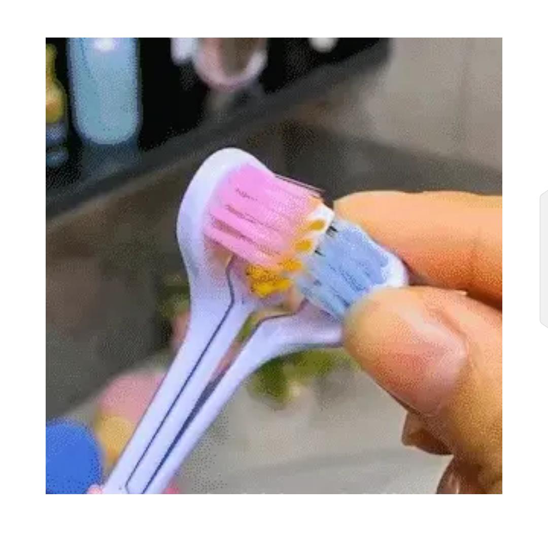 Three Sided Soft Hair Toothbrush Wrap Around Deep Cleaning Manual Toothbrush for Adults & Children