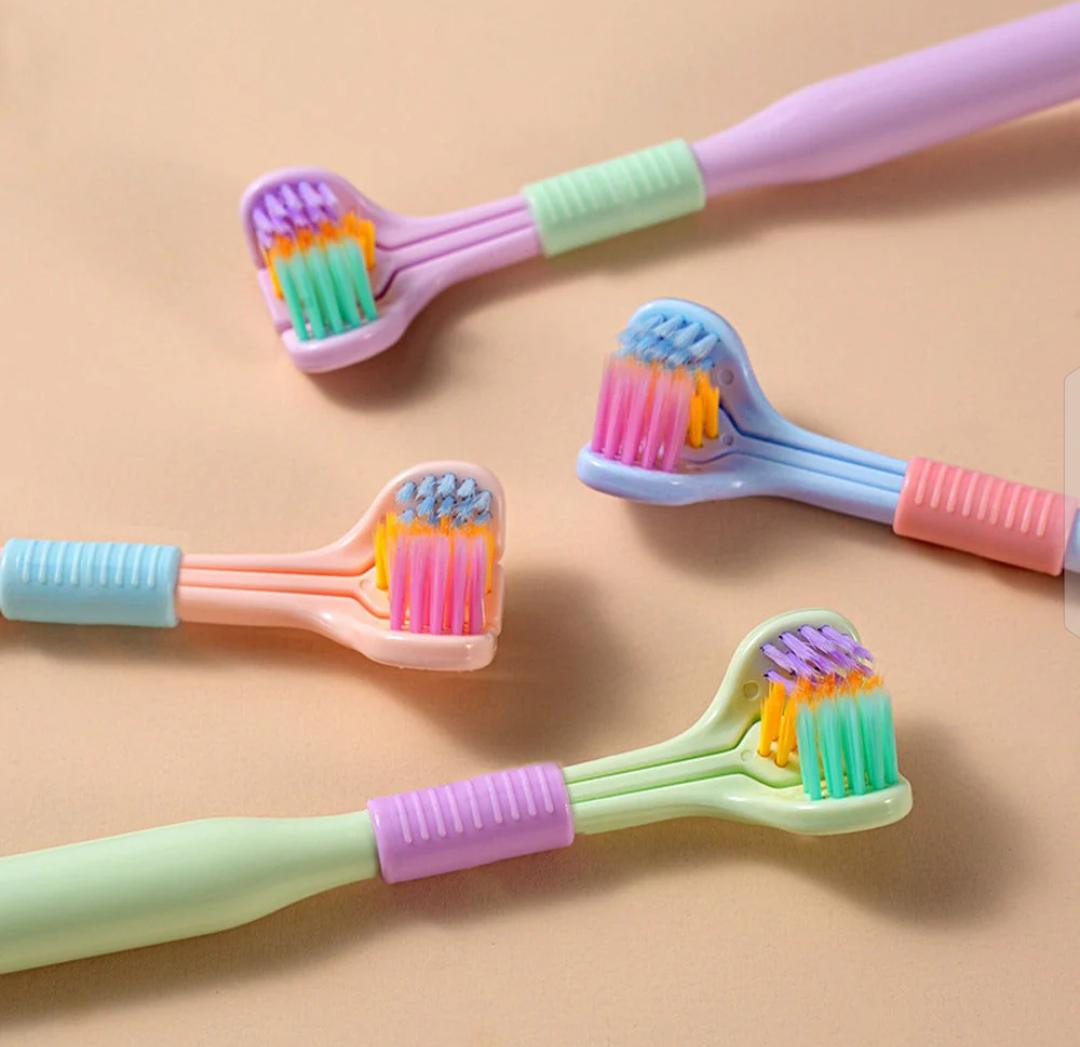 Three Sided Soft Hair Toothbrush Wrap Around Deep Cleaning Manual Toothbrush for Adults & Children