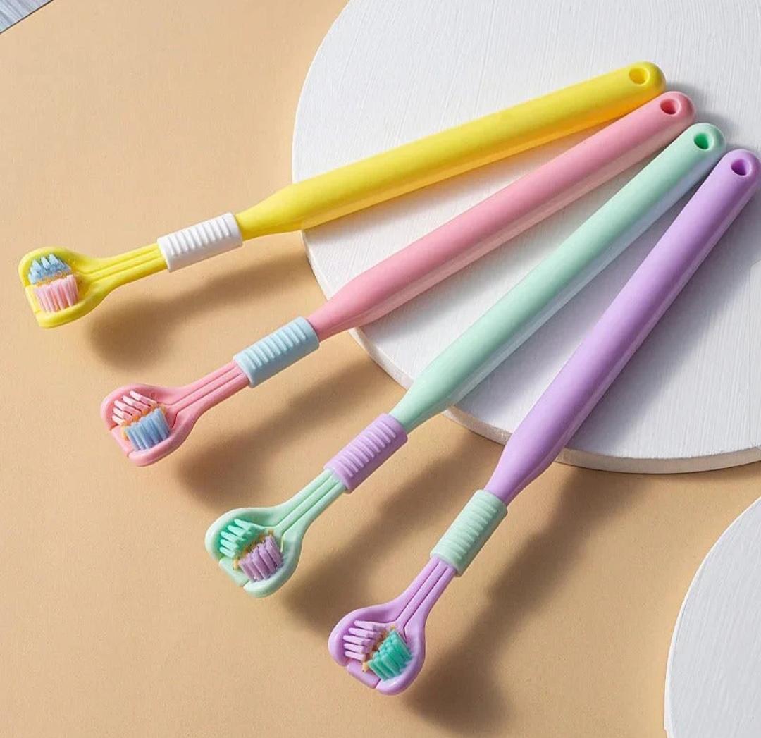 Three Sided Soft Hair Toothbrush Wrap Around Deep Cleaning Manual Toothbrush for Adults & Children