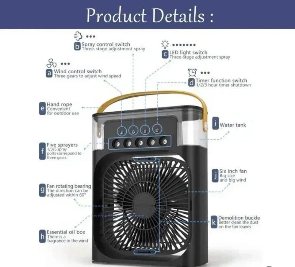 3 In 1 Air Humidifier Water Cooling Fan