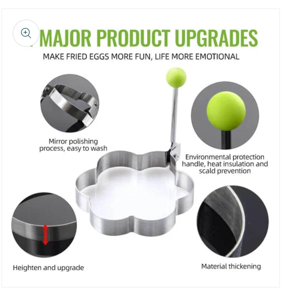 4 Pcs Stainless Steel Fried Egg Moulds