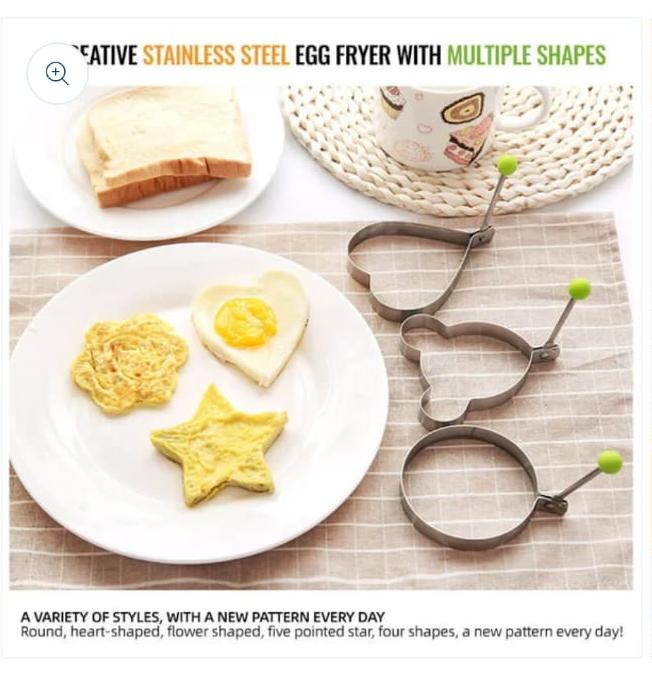 4 Pcs Stainless Steel Fried Egg Moulds