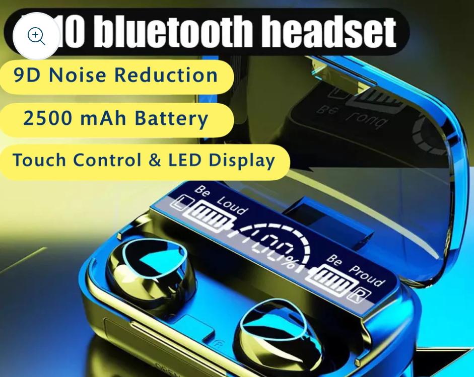 M10 Wireless TWS V5.1 EarBuds with Touch Display