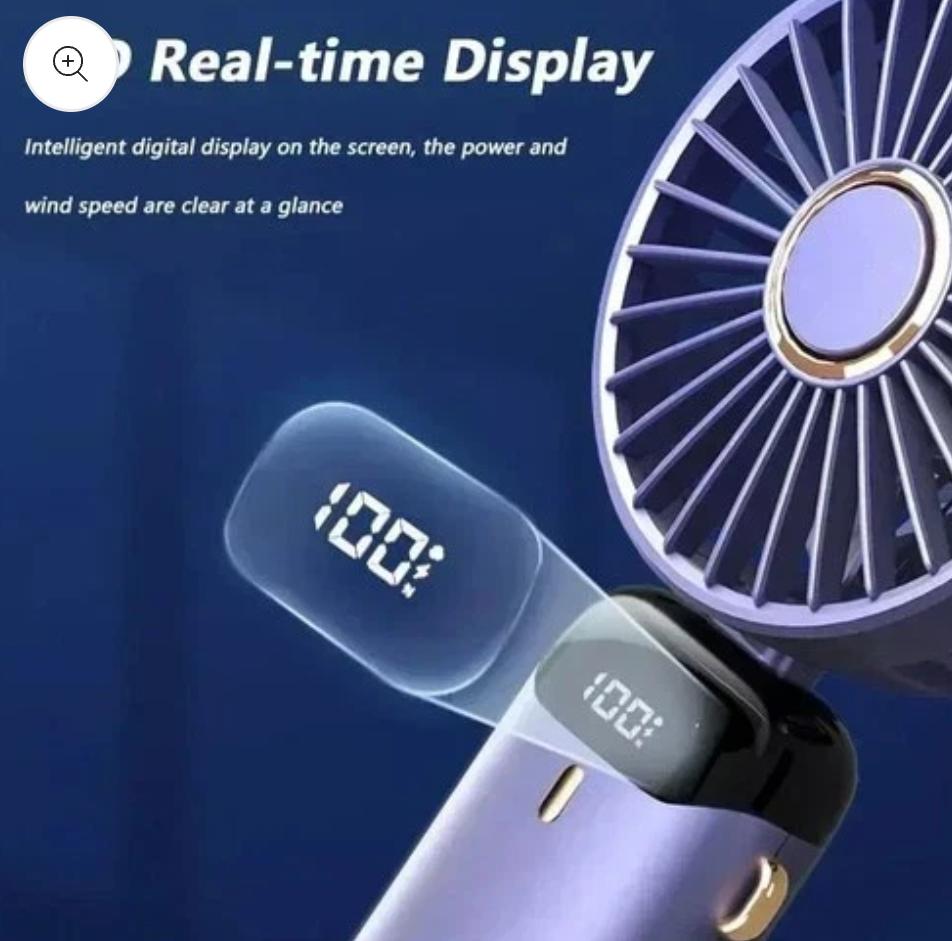 Portable USB Fan LED Display | 5-Speed Folding Handheld Desktop Mini Cooler