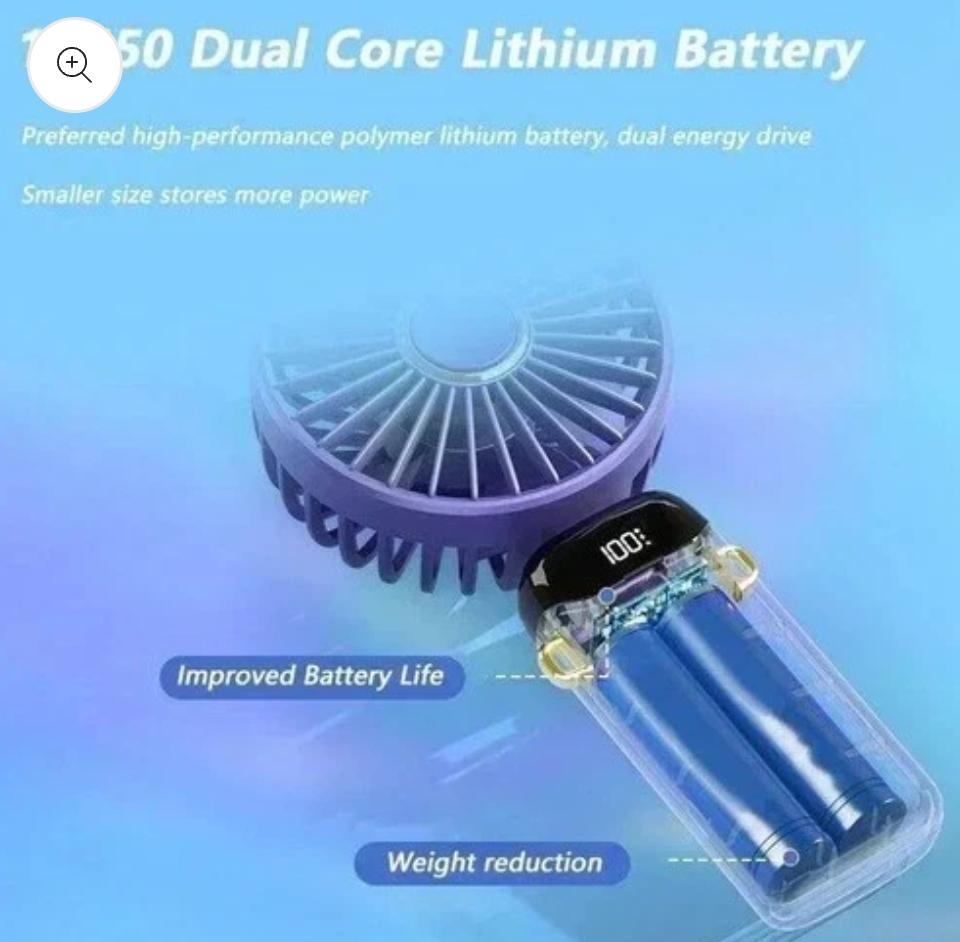 Portable USB Fan LED Display | 5-Speed Folding Handheld Desktop Mini Cooler