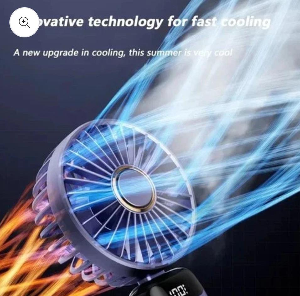 Portable USB Fan LED Display | 5-Speed Folding Handheld Desktop Mini Cooler