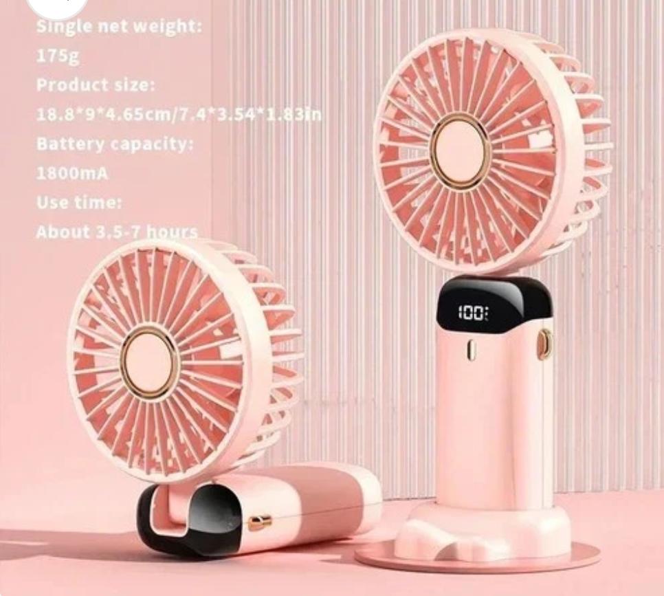 Portable USB Fan LED Display | 5-Speed Folding Handheld Desktop Mini Cooler