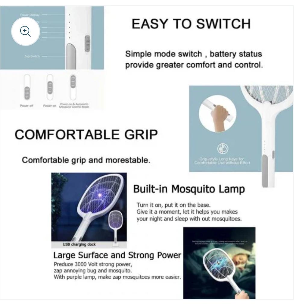 Electric Rechargeable Mosquito Killer Racket