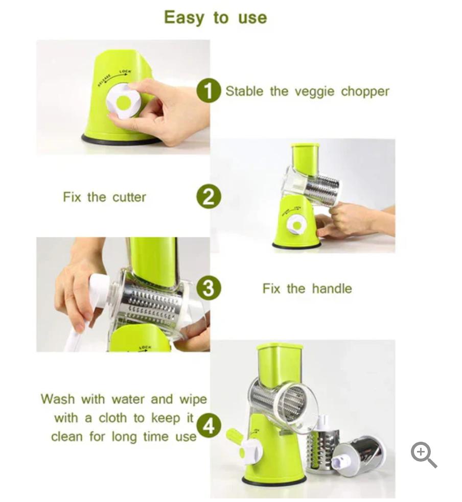 - 3 In 1 Rotary Drum Grater Kaddu Kash - [IMPORTED]