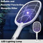 Electric Mosquito Swatter Killer Racket - Powerful USB Rechargeable, 3-Layer Fly Killer Lamp for Instant Bug Zapping