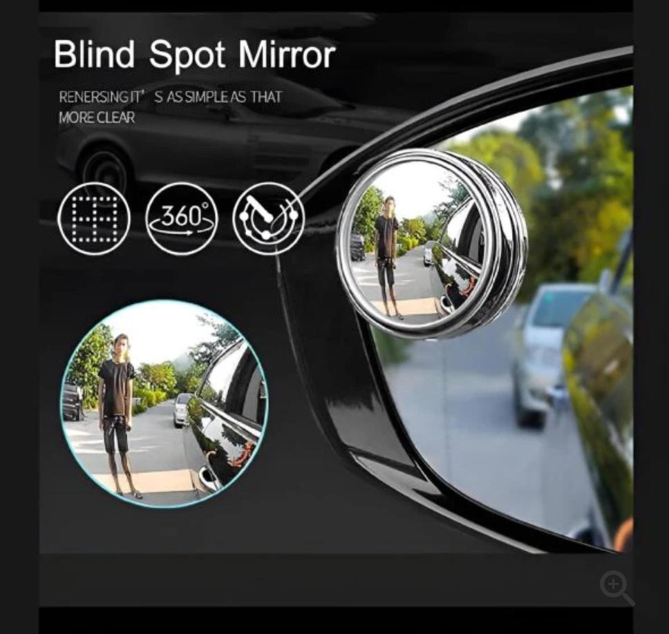 2 Pcs Car Blind Spot Side Mirror Wide-angle 360
