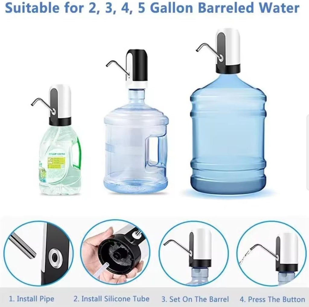 Water Dispenser Pump Portable Electric Water Dispenser Pump for 5 Gallon Bottles ()USB Rechargeable Water Bucket Tool Carboy Bar
