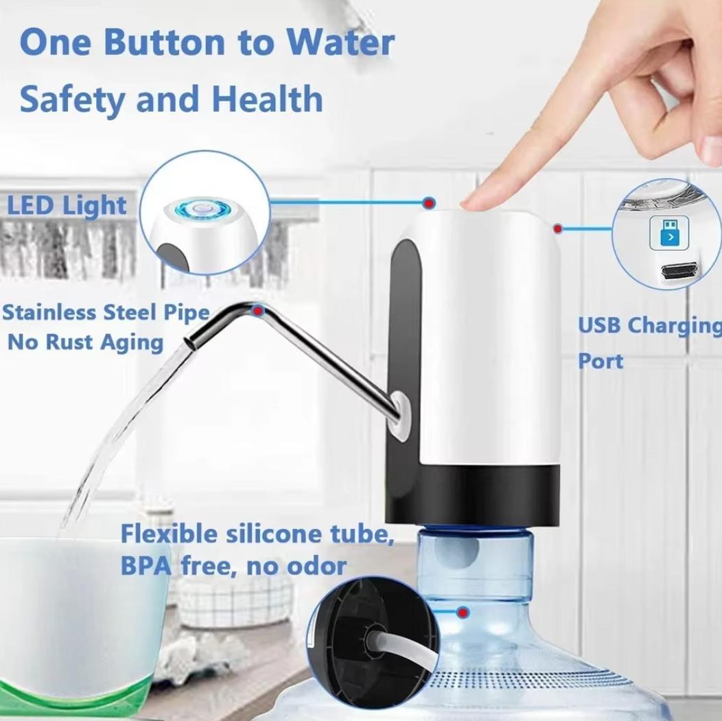 Water Dispenser Pump Portable Electric Water Dispenser Pump for 5 Gallon Bottles ()USB Rechargeable Water Bucket Tool Carboy Bar
