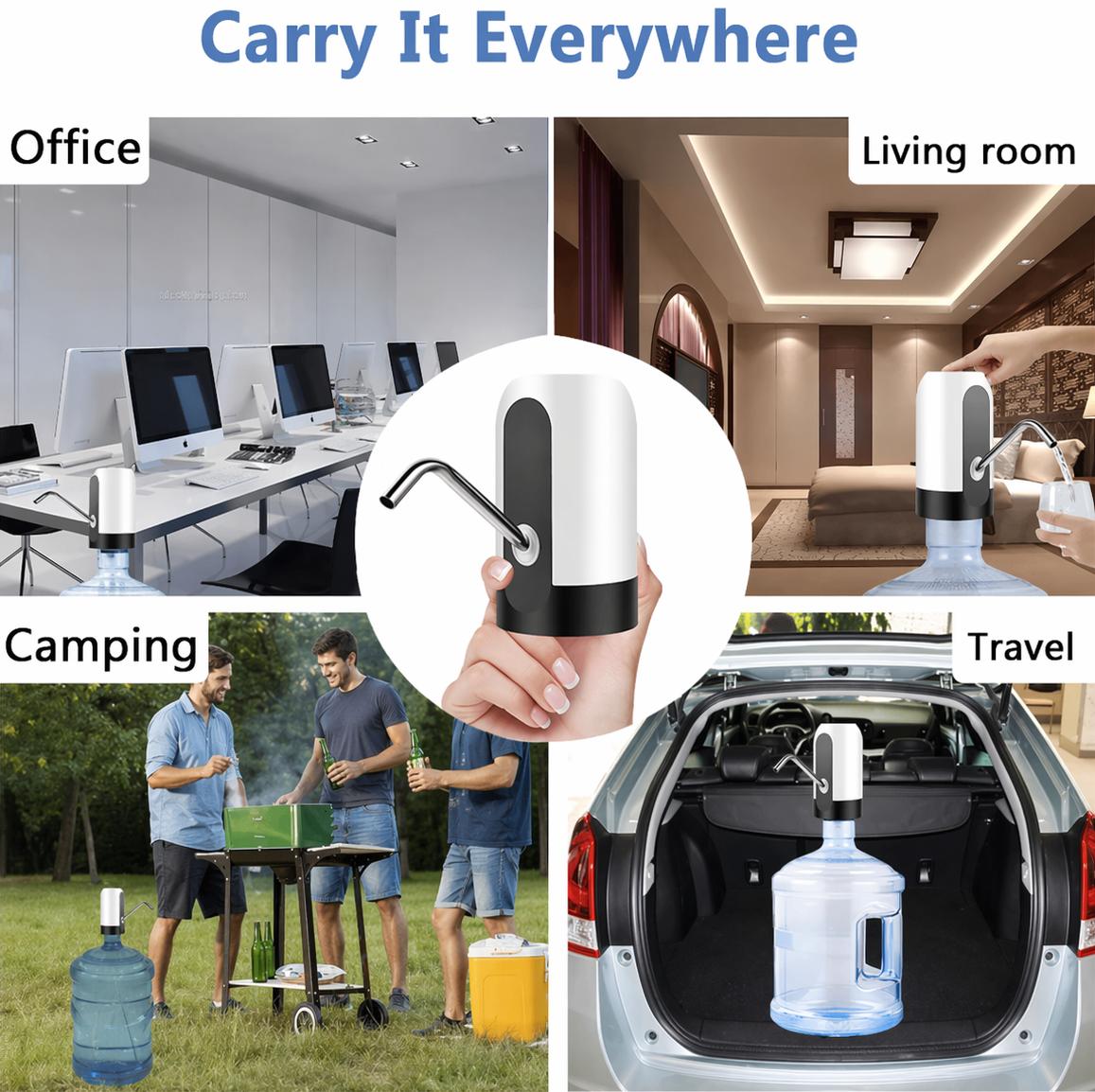 Water Dispenser Pump Portable Electric Water Dispenser Pump for 5 Gallon Bottles ()USB Rechargeable Water Bucket Tool Carboy Bar