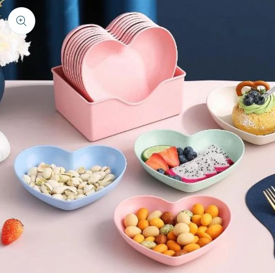 8Pcs Heart Shaped Dish Plate
