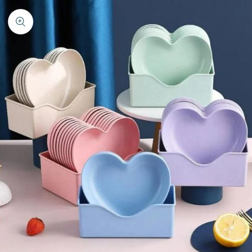 8Pcs Heart Shaped Dish Plate