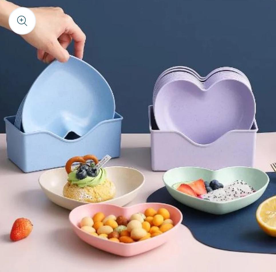 8Pcs Heart Shaped Dish Plate