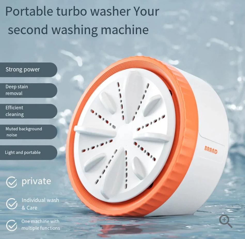 Mini Washing Machine Portable Ultrasonic Turbine Washer