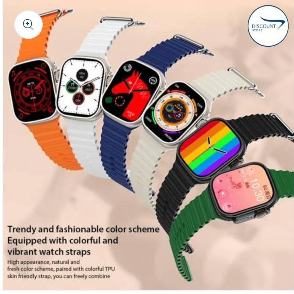I20 Ultra Watch Max Suit Smart Watch + Earbuds (10 in 1 Set)